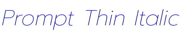 Prompt Thin Italic 字体